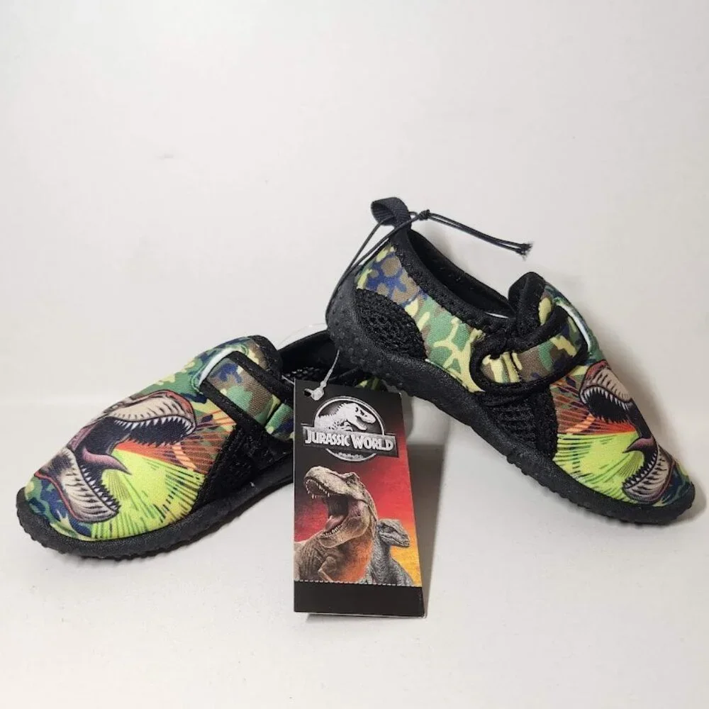 New Size 5 Jurassic Park sneakers water pool beach shoes Velcro dinosaur Toddler